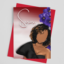 Load image into Gallery viewer, Soror, Violets and Pearls Note Card
